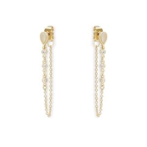 Gold and gem Earrings ear jackets